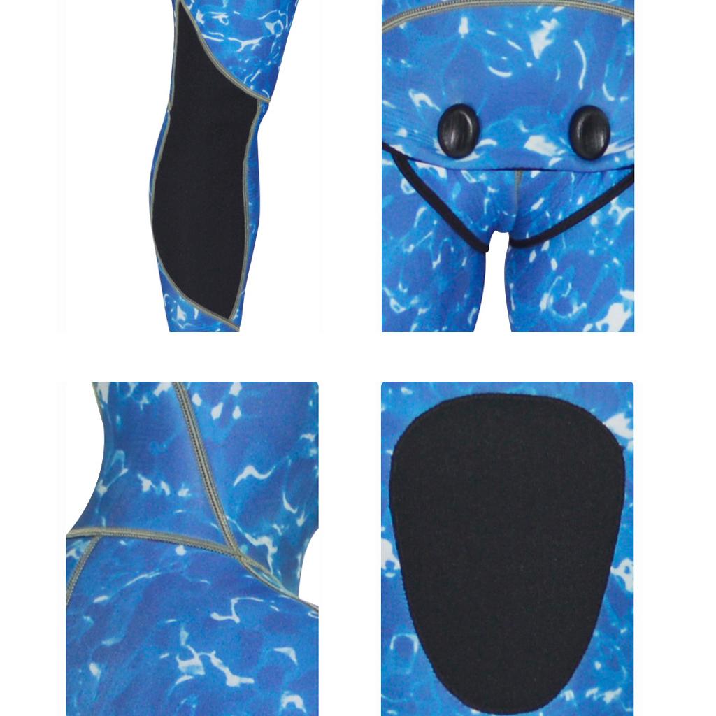 Mens Camo Full Body 2-Piece Set 3mm Neoprene Diving Wetsuit XXL Blue Camo