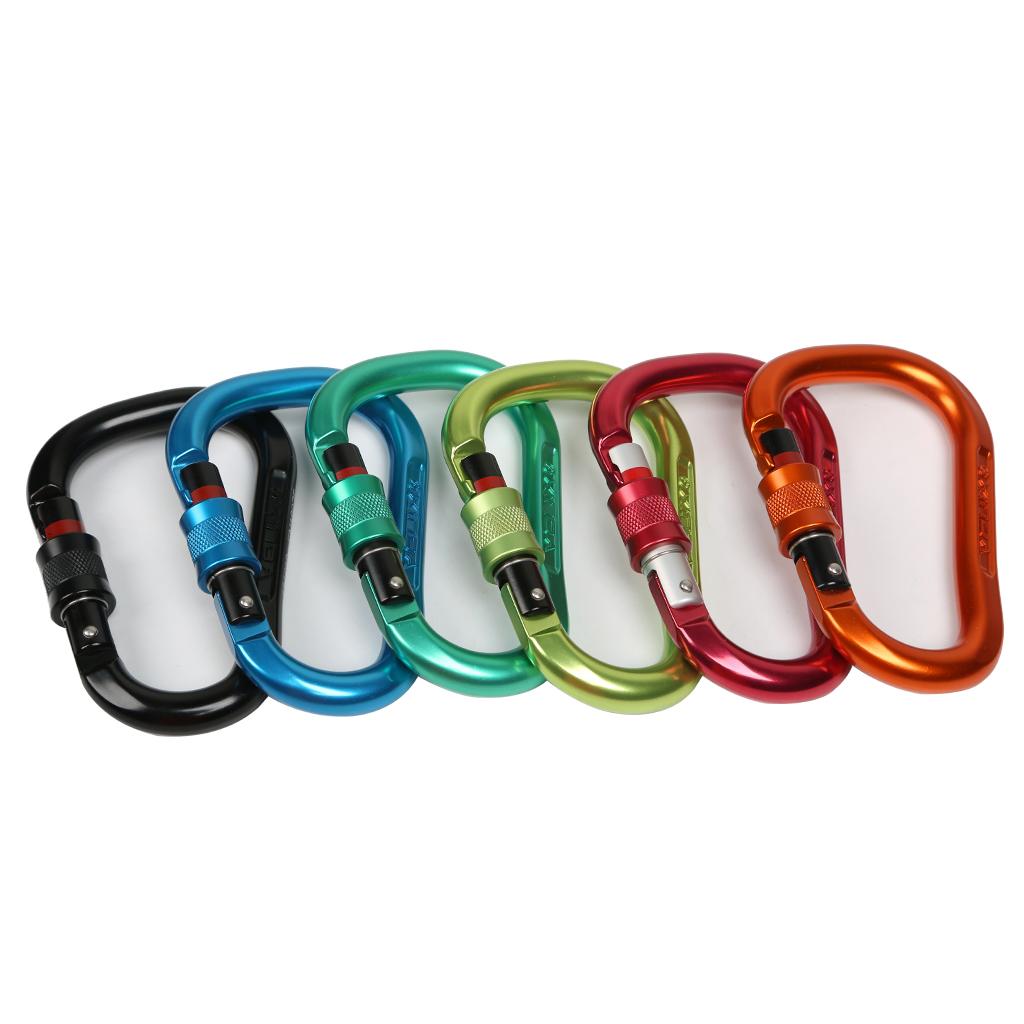 24KN Locking Climbing Screwgate Carabiner Screw Lock D-ring Hook Mint green