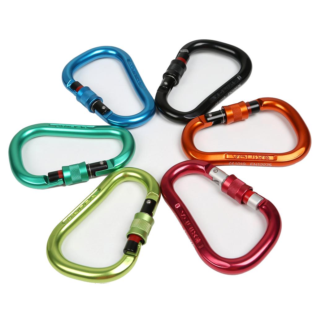 24KN Locking Climbing Screwgate Carabiner Screw Lock D-ring Hook Mint green