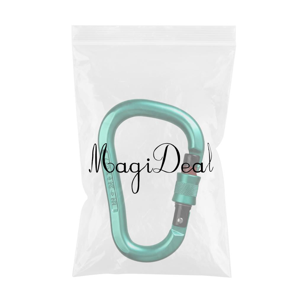 24KN Locking Climbing Screwgate Carabiner Screw Lock D-ring Hook Mint green