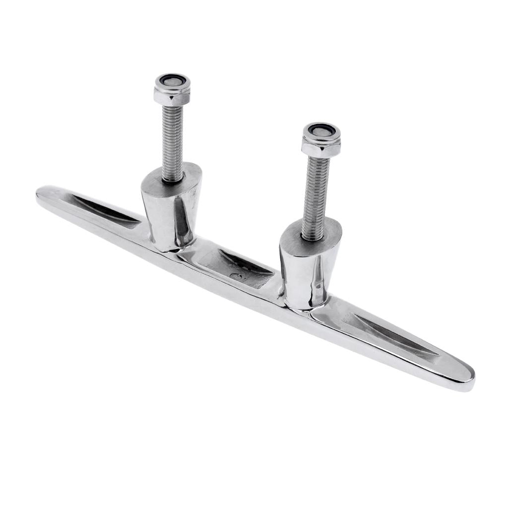 Heavy Duty Boat Cleat Stud Mount - Marine Grade 316 Stainless Steel 19.5cm