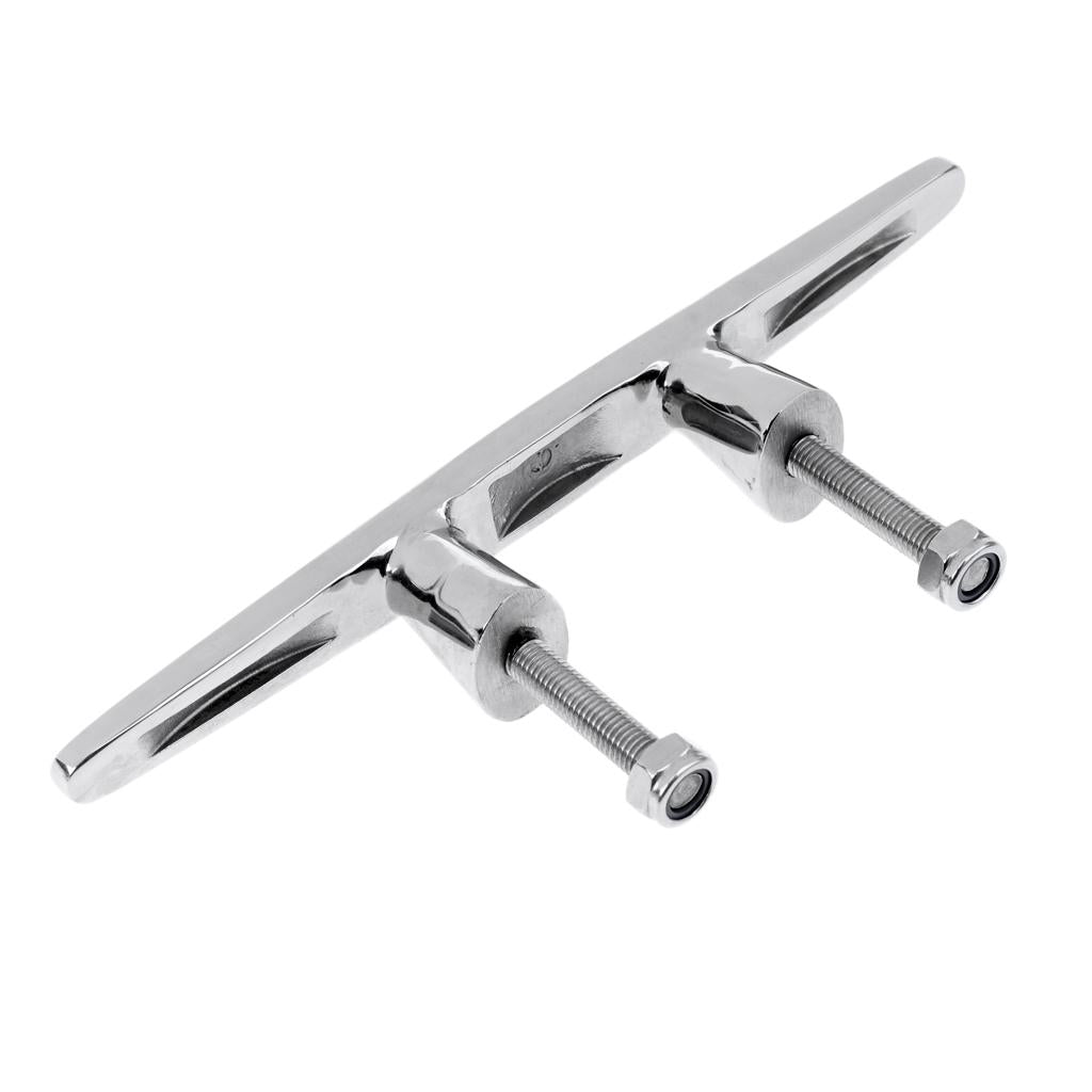 Heavy Duty Boat Cleat Stud Mount - Marine Grade 316 Stainless Steel 19.5cm