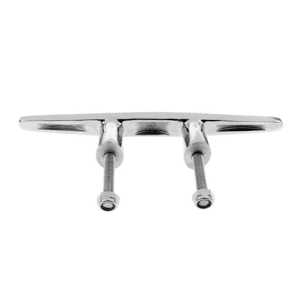 Heavy Duty Boat Cleat Stud Mount - Marine Grade 316 Stainless Steel 19.5cm
