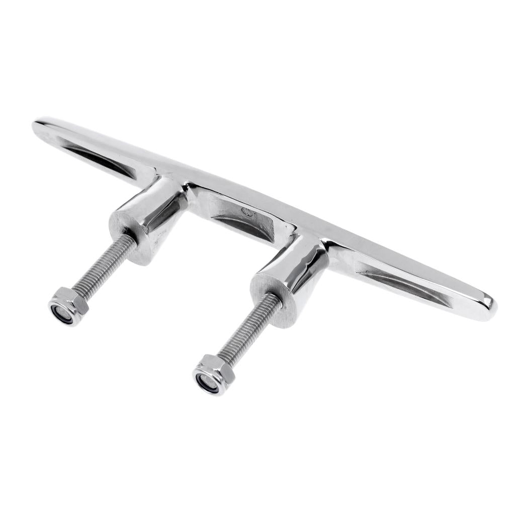 Heavy Duty Boat Cleat Stud Mount - Marine Grade 316 Stainless Steel 19.5cm