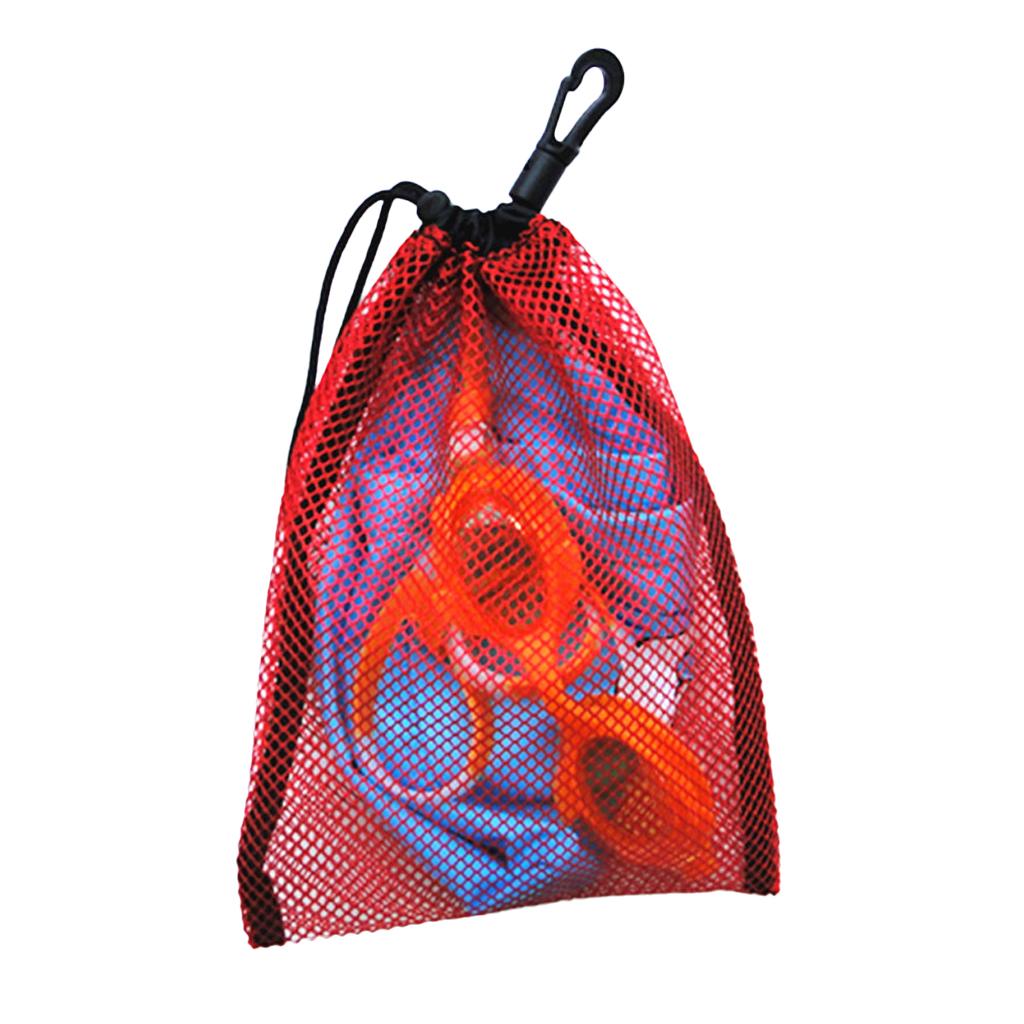 Dive Swimming Drawstring Mesh Bag Storage for Diving Scuba Snorkel Gear Red