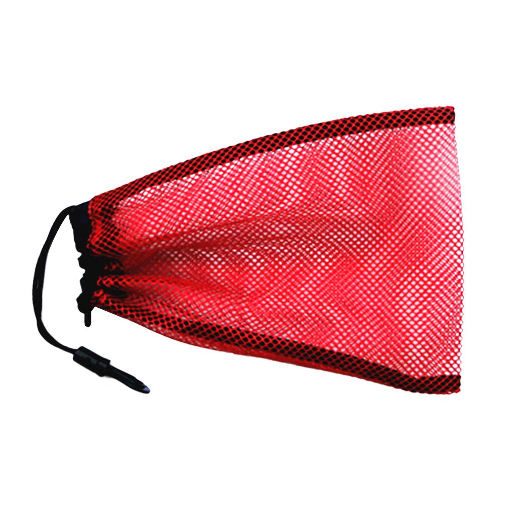 Dive Swimming Drawstring Mesh Bag Storage for Diving Scuba Snorkel Gear Red