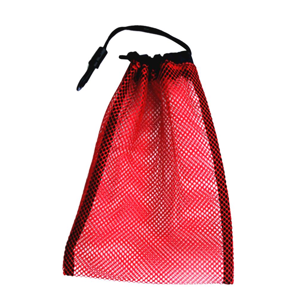 Dive Swimming Drawstring Mesh Bag Storage for Diving Scuba Snorkel Gear Red