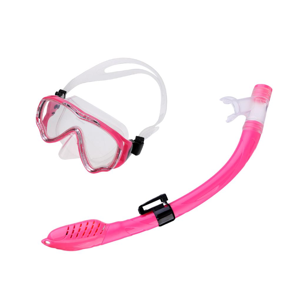 Kids Children's Scuba Diving Training Mask & Snorkel Set Clear and Pink