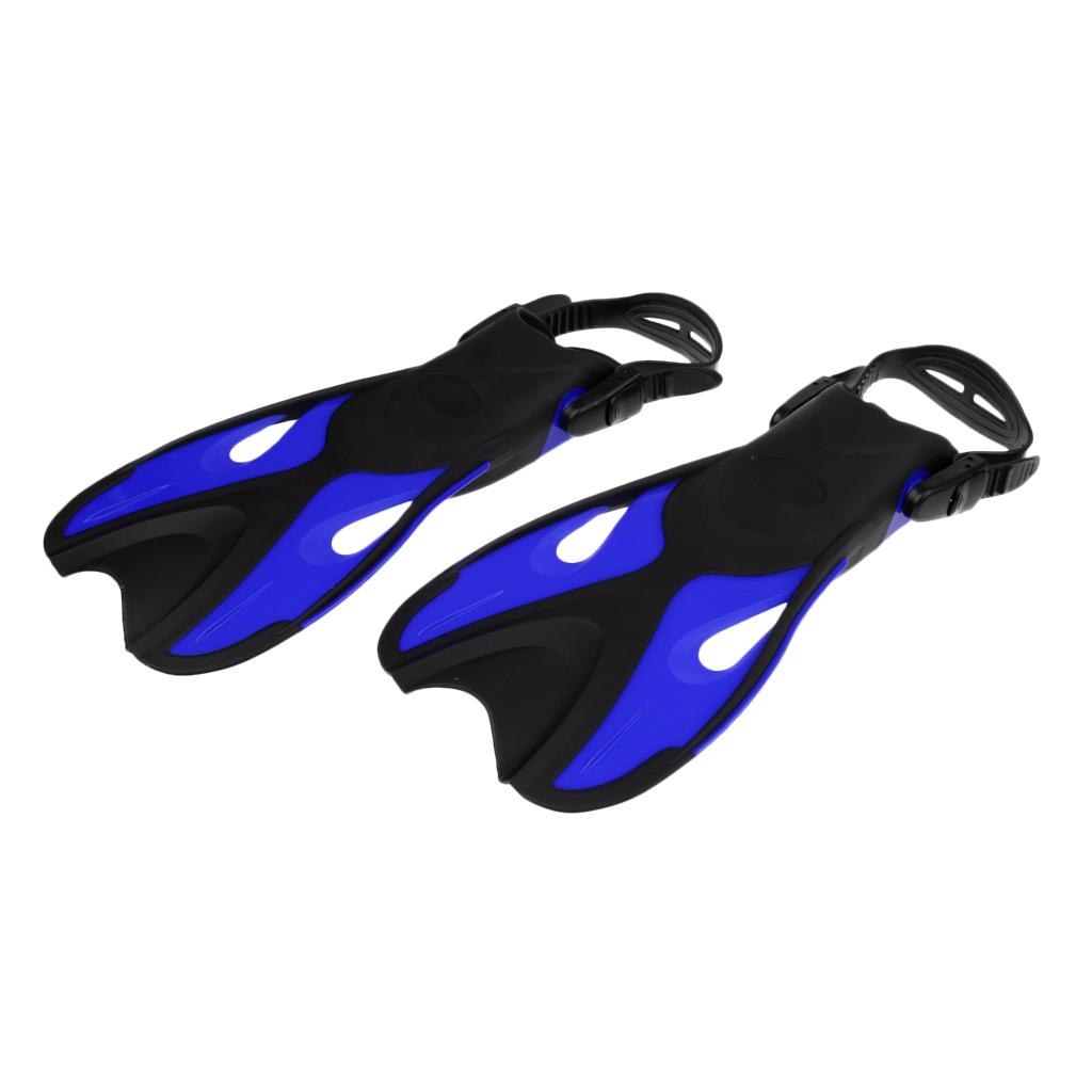 Junior Children Scuba Diving Swimming  Flippers Open Heel Blue Black