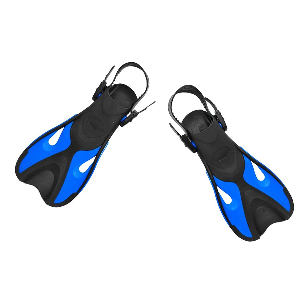 Junior Children Scuba Diving Swimming  Flippers Open Heel Blue Black