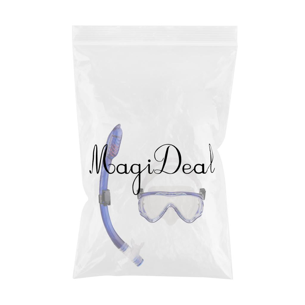 Kids Children's Scuba Diving Training Mask & Snorkel Set Clear and Blue