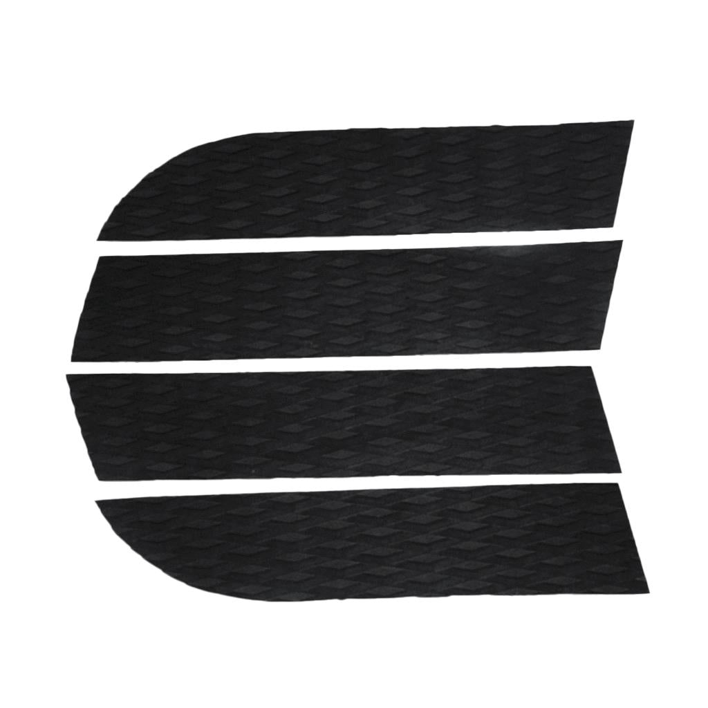 4 Pieces EVA Dog Traction Pad Customizable Deck Grip Mat for SUP Surf Black