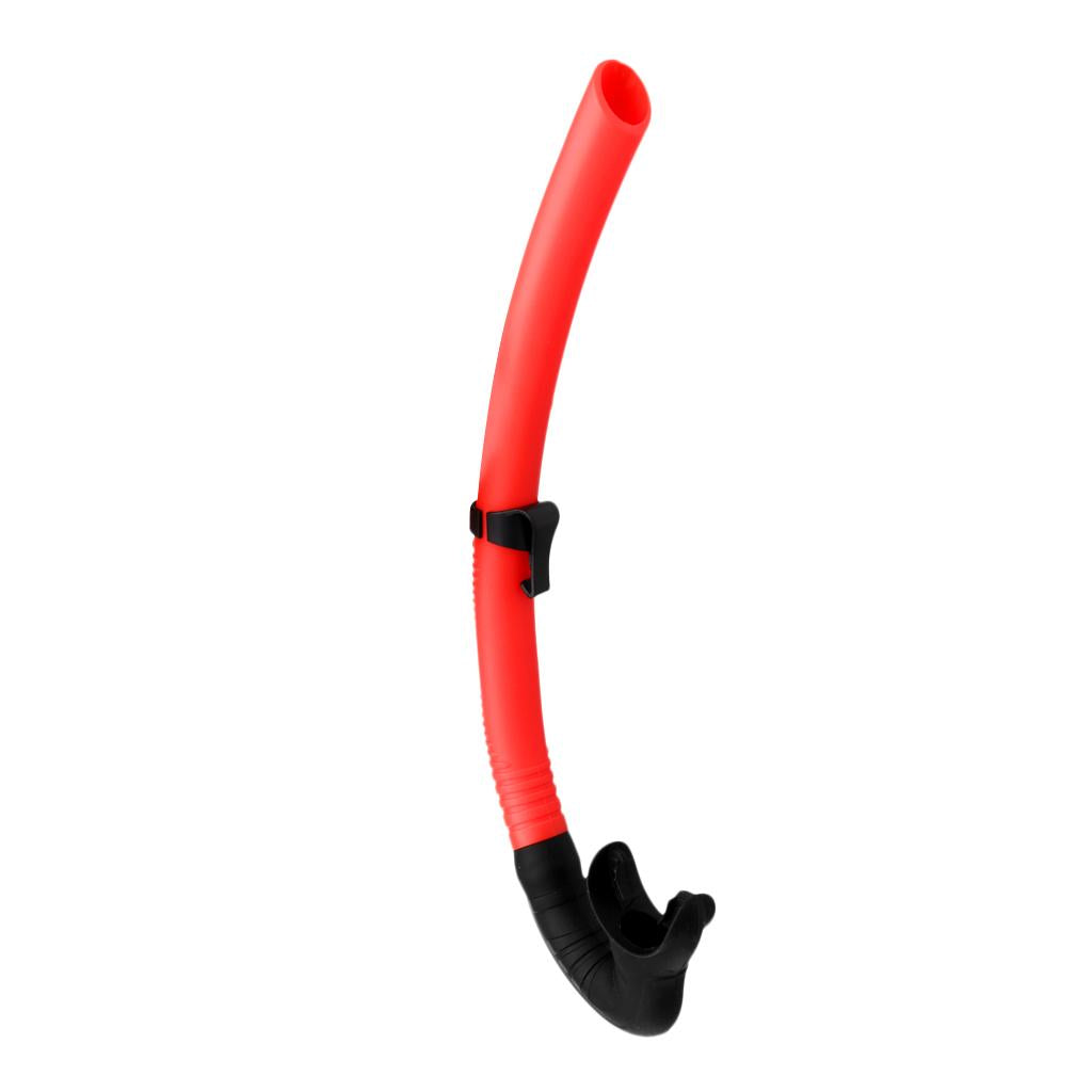 Silicone Wet Breathing Tube Snorkel Scuba Diving Snorkeling Gear Orange Red
