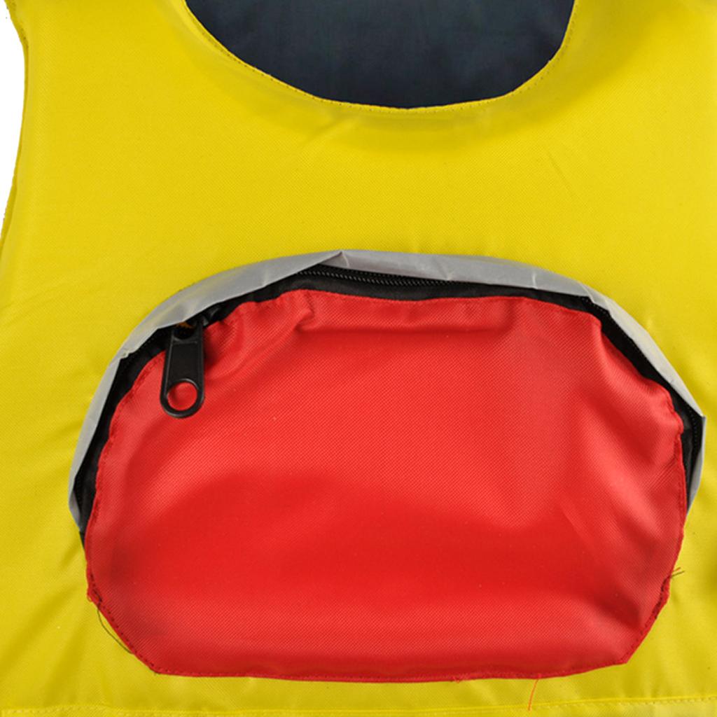 Swimming Life Jacket Buoyancy Aid Safety Vest Reflective Strip Adult Yellow