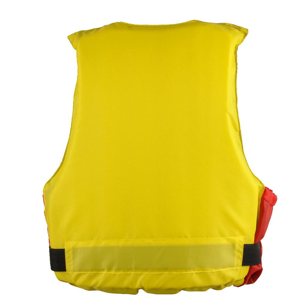 Swimming Life Jacket Buoyancy Aid Safety Vest Reflective Strip Adult Yellow
