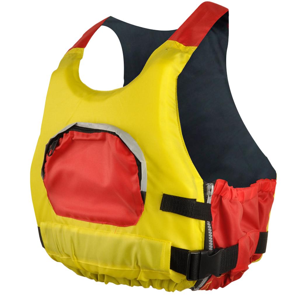 Swimming Life Jacket Buoyancy Aid Safety Vest Reflective Strip Adult Yellow