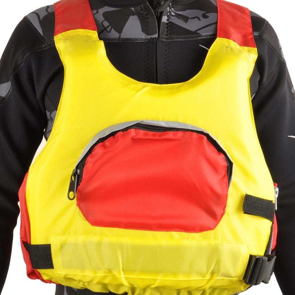 Swimming Life Jacket Buoyancy Aid Safety Vest Reflective Strip Adult Yellow