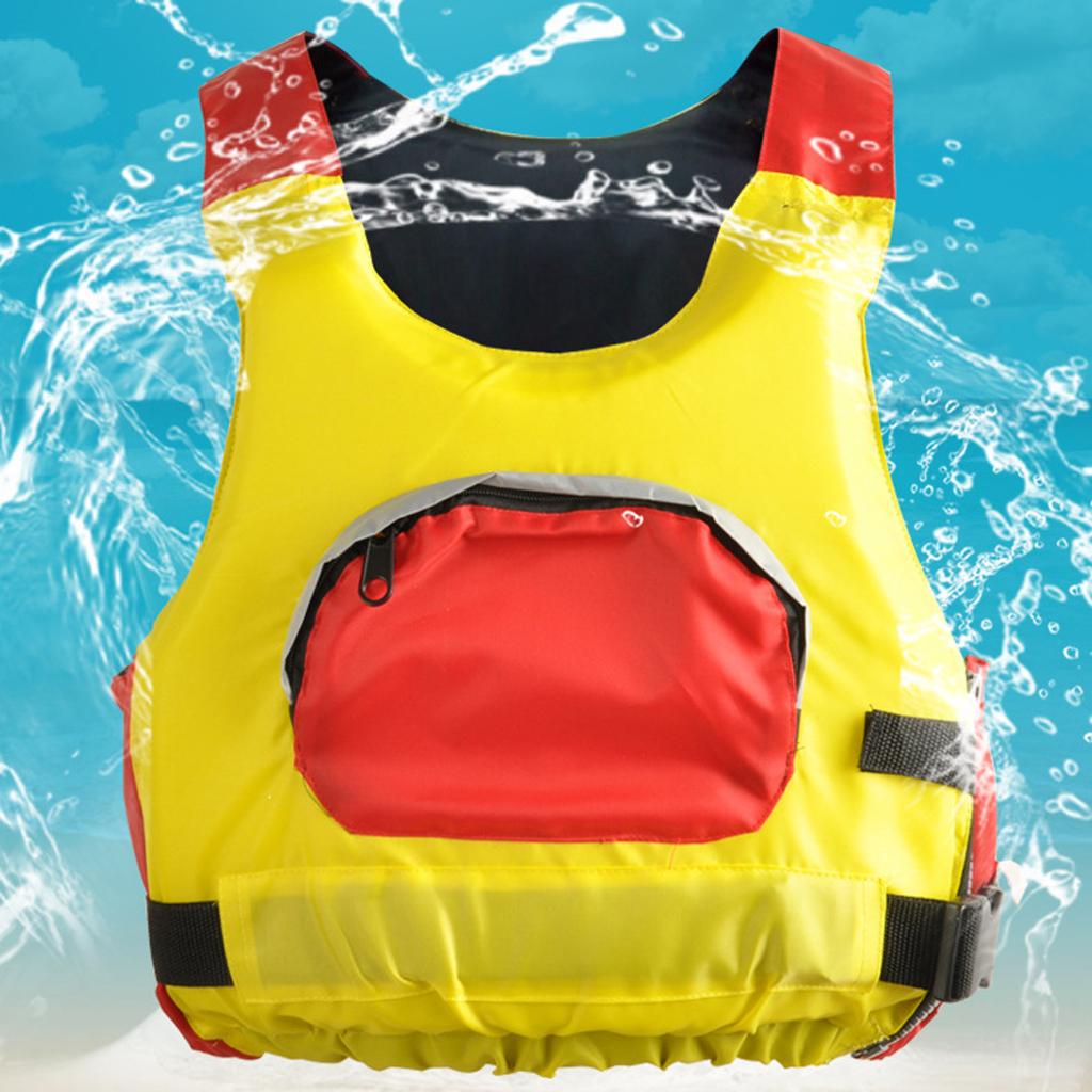 Swimming Life Jacket Buoyancy Aid Safety Vest Reflective Strip Adult Yellow