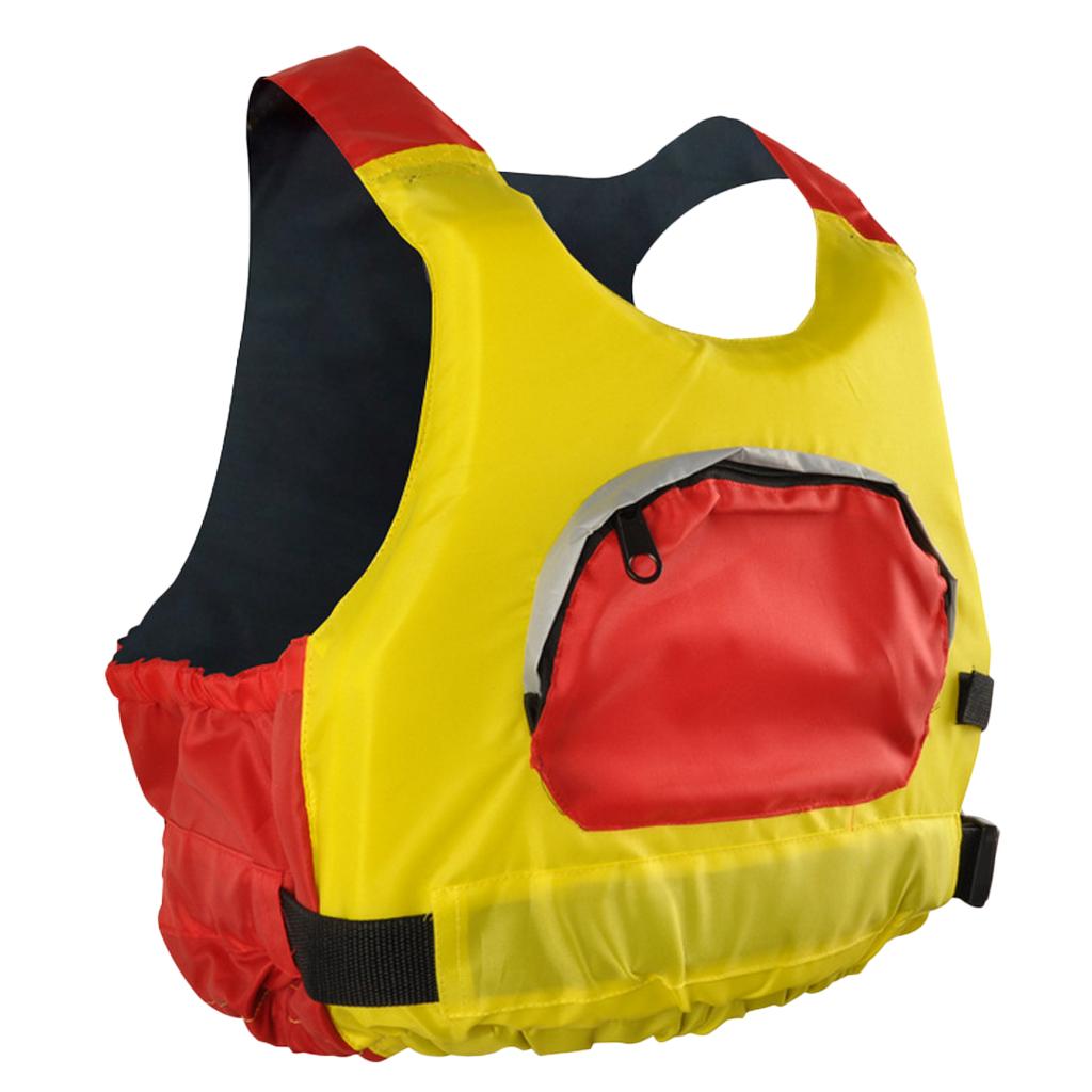 Swimming Life Jacket Buoyancy Aid Safety Vest Reflective Strip Adult Yellow