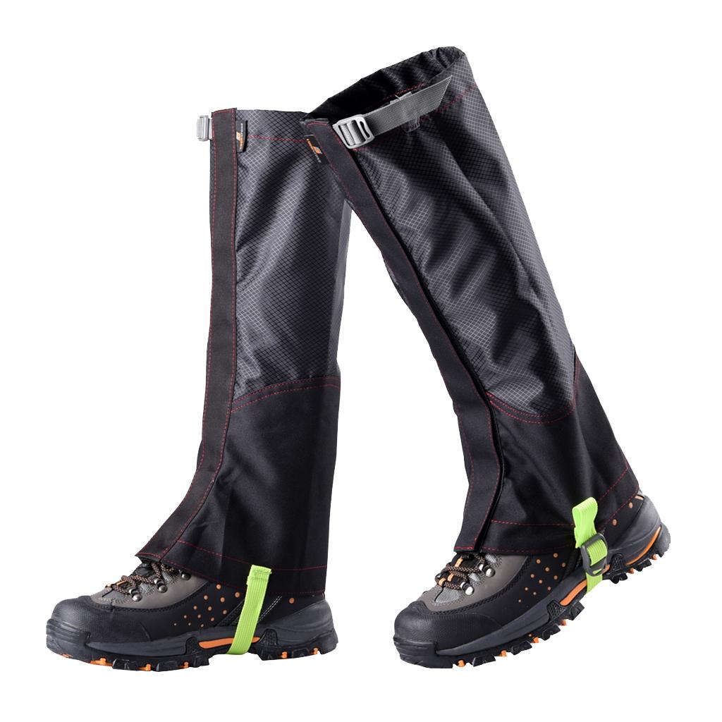 1Pair Waterproof Outdoor Hiking Walking Climbing Snow Legging Gaiter M Black