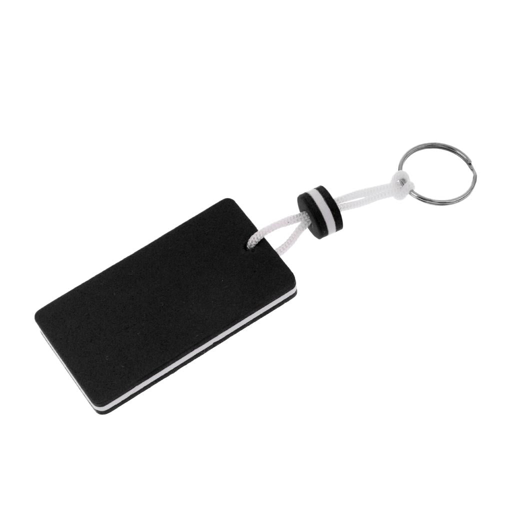 Yachting Boating Kayaking Floating Key Chain Key Ring-Rectangle Shaped Black