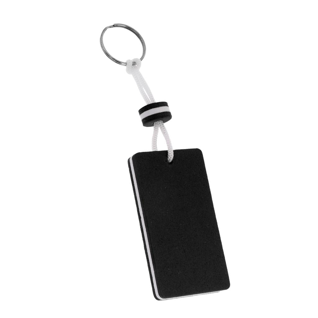 Yachting Boating Kayaking Floating Key Chain Key Ring-Rectangle Shaped Black