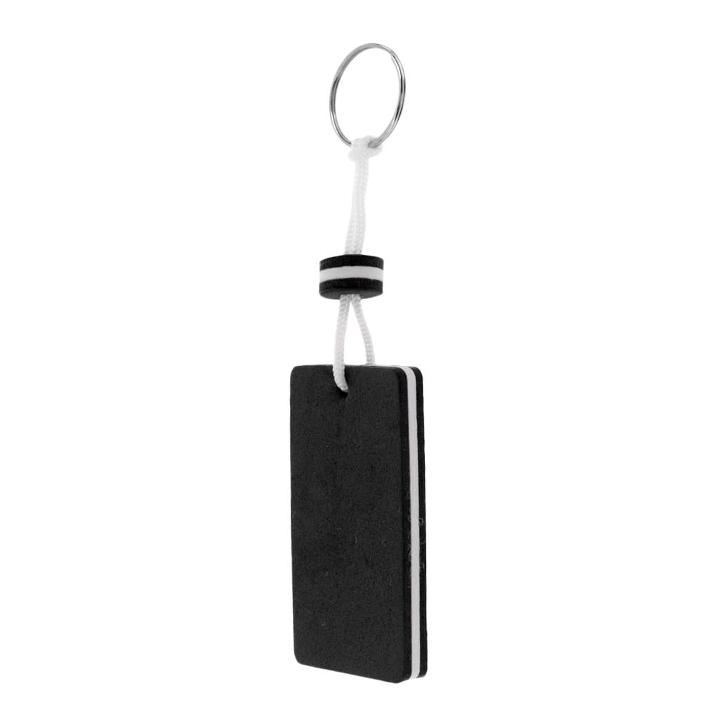 Yachting Boating Kayaking Floating Key Chain Key Ring-Rectangle Shaped Black