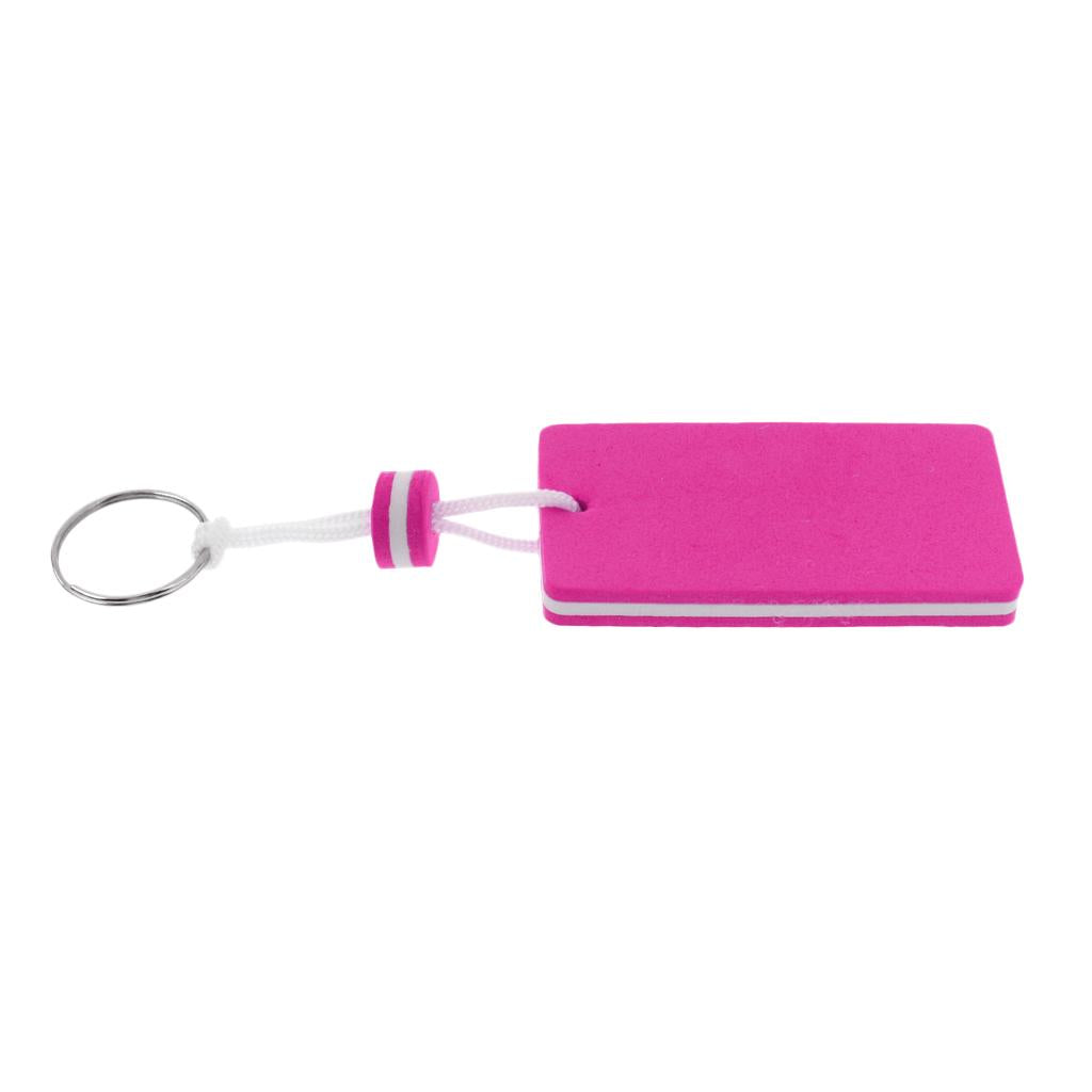 Yachting Boating Kayaking Floating Key Chain Key Ring-Rectangle Shape Pink