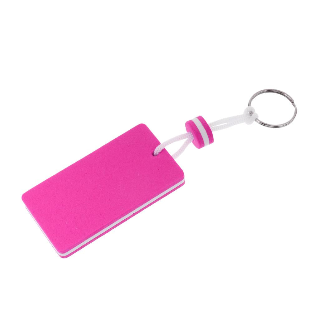 Yachting Boating Kayaking Floating Key Chain Key Ring-Rectangle Shape Pink