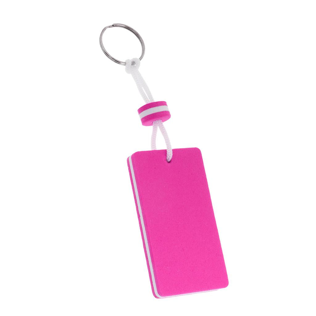 Yachting Boating Kayaking Floating Key Chain Key Ring-Rectangle Shape Pink