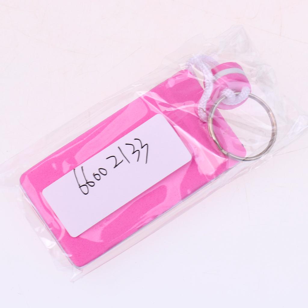 Yachting Boating Kayaking Floating Key Chain Key Ring-Rectangle Shape Pink