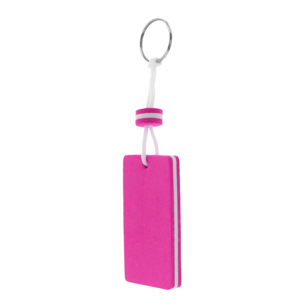 Yachting Boating Kayaking Floating Key Chain Key Ring-Rectangle Shape Pink