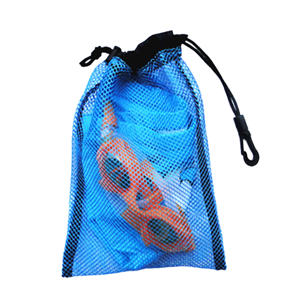 2 Pieces Snorkel Scuba Dive Swim Mask  Flippers Storage Mesh Bag Blue