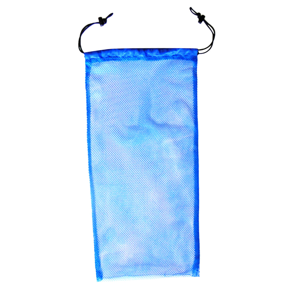 2 Pieces Snorkel Scuba Dive Swim Mask  Flippers Storage Mesh Bag Blue