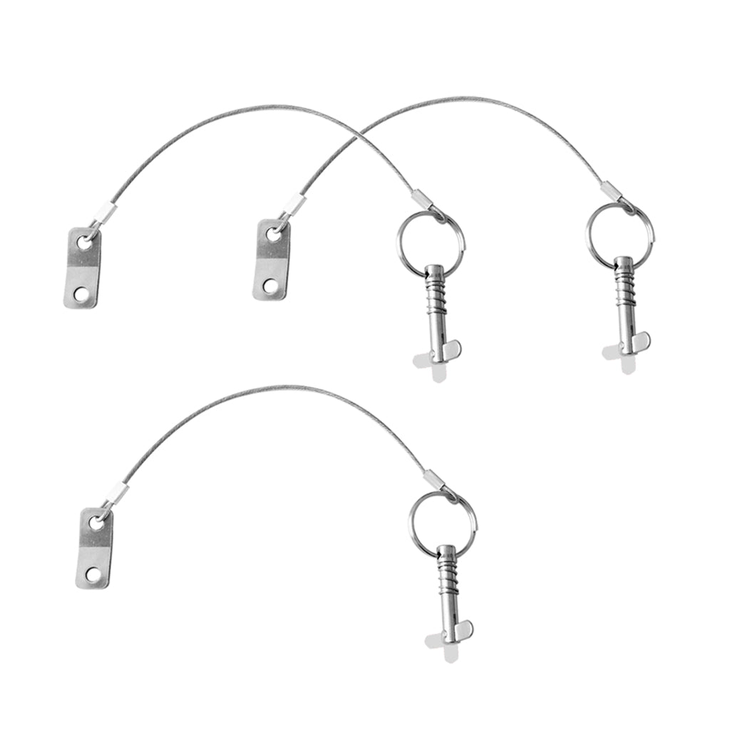 3 Pieces 316 Stainless Steel Boat Bimini Top Quick Release Pins for Lanyard