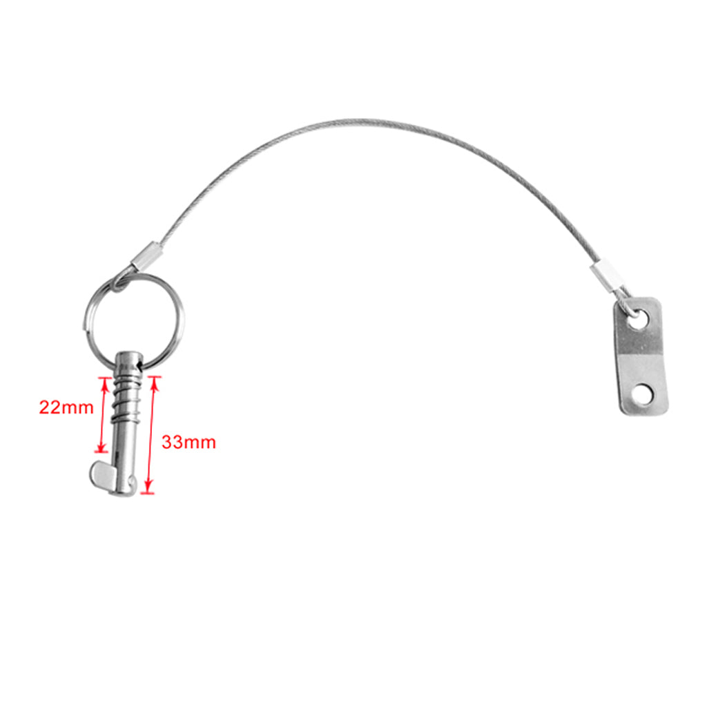 3 Pieces 316 Stainless Steel Boat Bimini Top Quick Release Pins for Lanyard