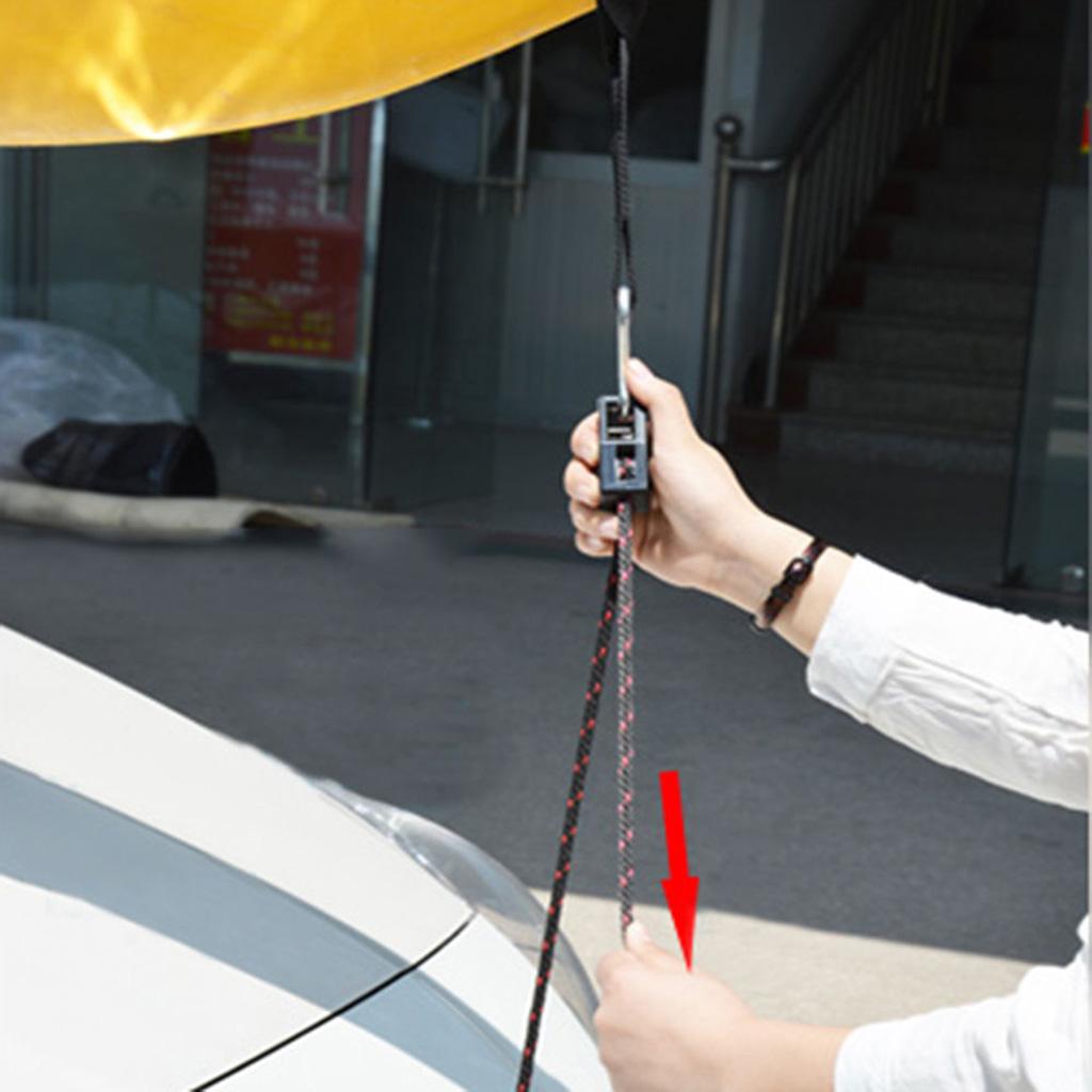 1Pair Black 8ft Ratchet Bow and Stern Tie Down Strap Canoe Kayak Accessories