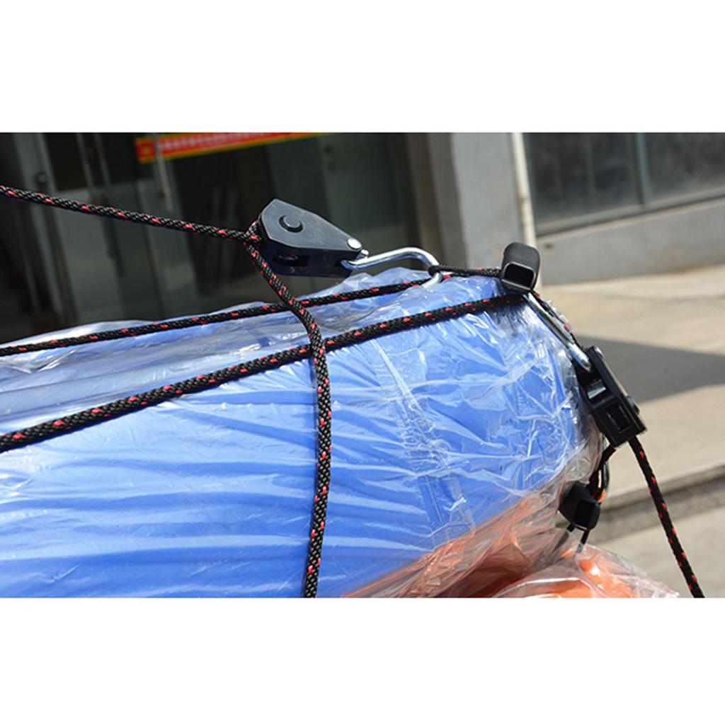 1Pair Black 8ft Ratchet Bow and Stern Tie Down Strap Canoe Kayak Accessories