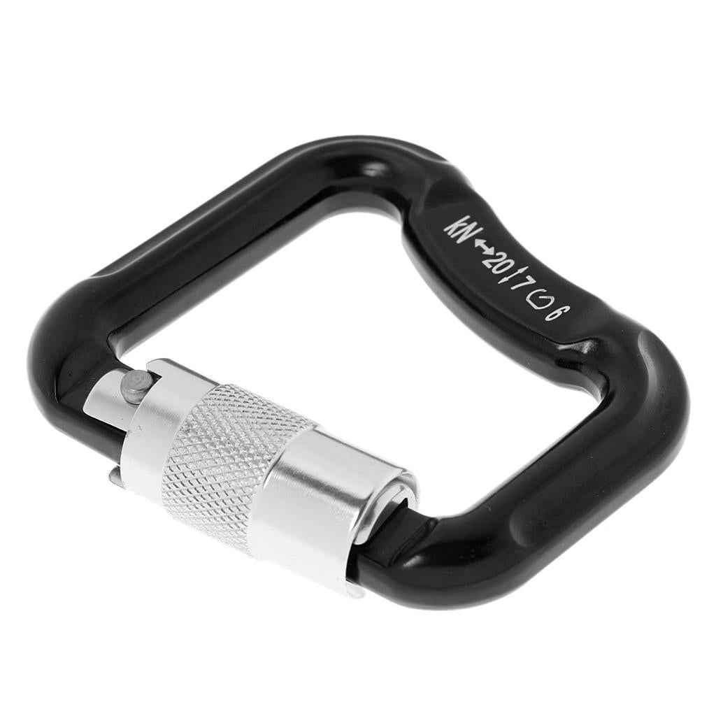 Outdoor 20KN Aluminum Alloy Caribiners for Paraglider Paragliding/Powered Paragliding Camping Buckle Rock Climbing Safety Rescue Gear- Black