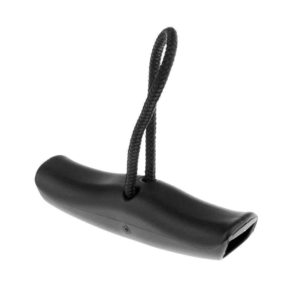 2 Pieces Canoe Kayak Boat Toggle Carry Handle Grip Replacement Cord Rope Accessories with Cord Rope & Screws for Easy Carrying - Black