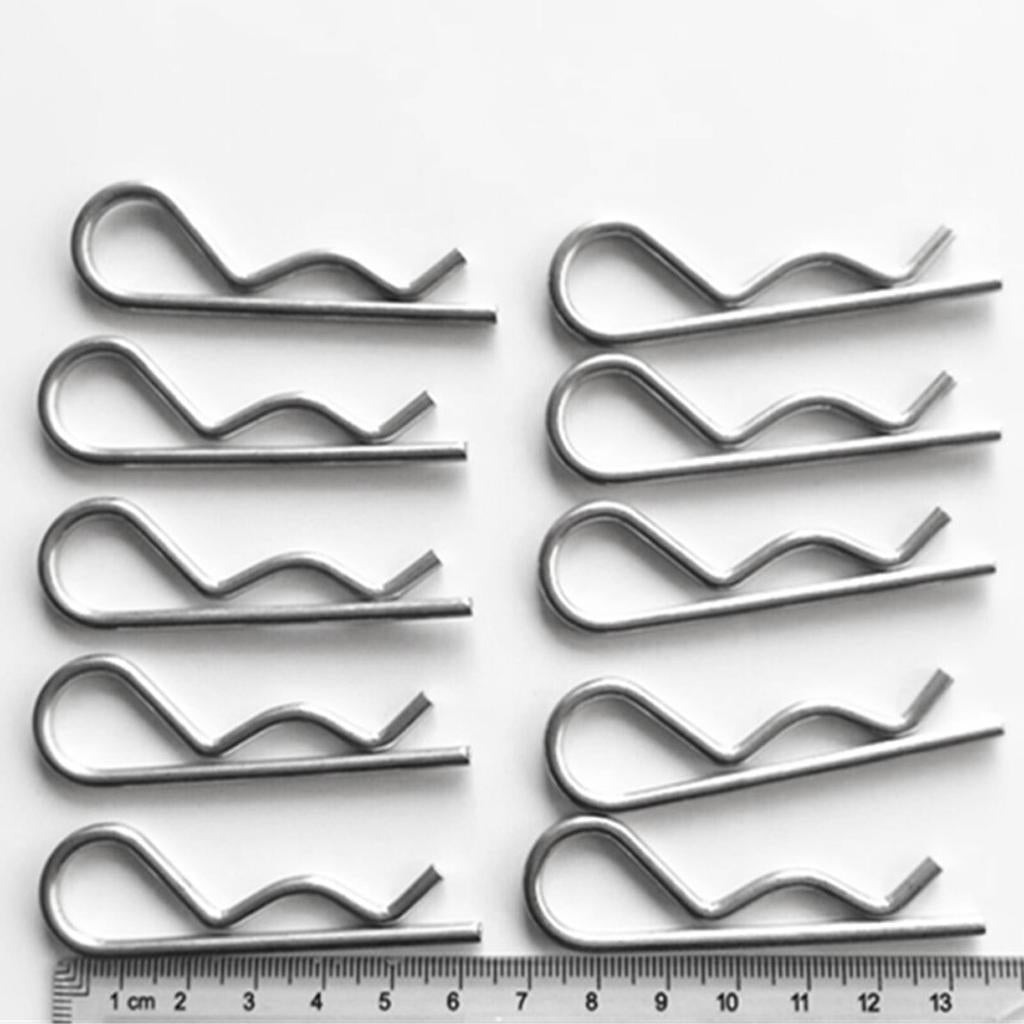 2x10 Pieces Marine Stainless Steel R Retaining Clip Spring Cotter Pin 3x65mm