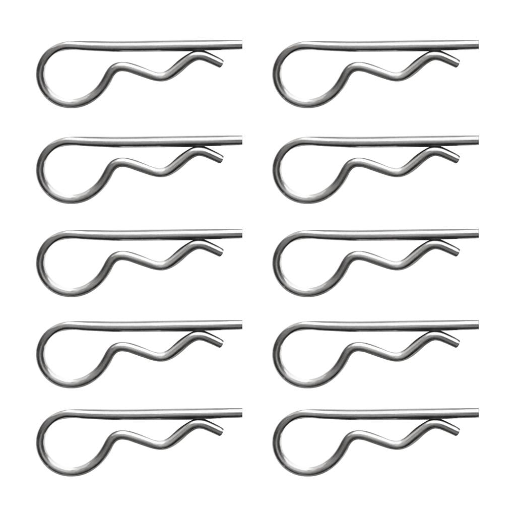 4x10 Pieces Marine Stainless Steel R Retaining Clip Spring Cotter Pin 3x65mm