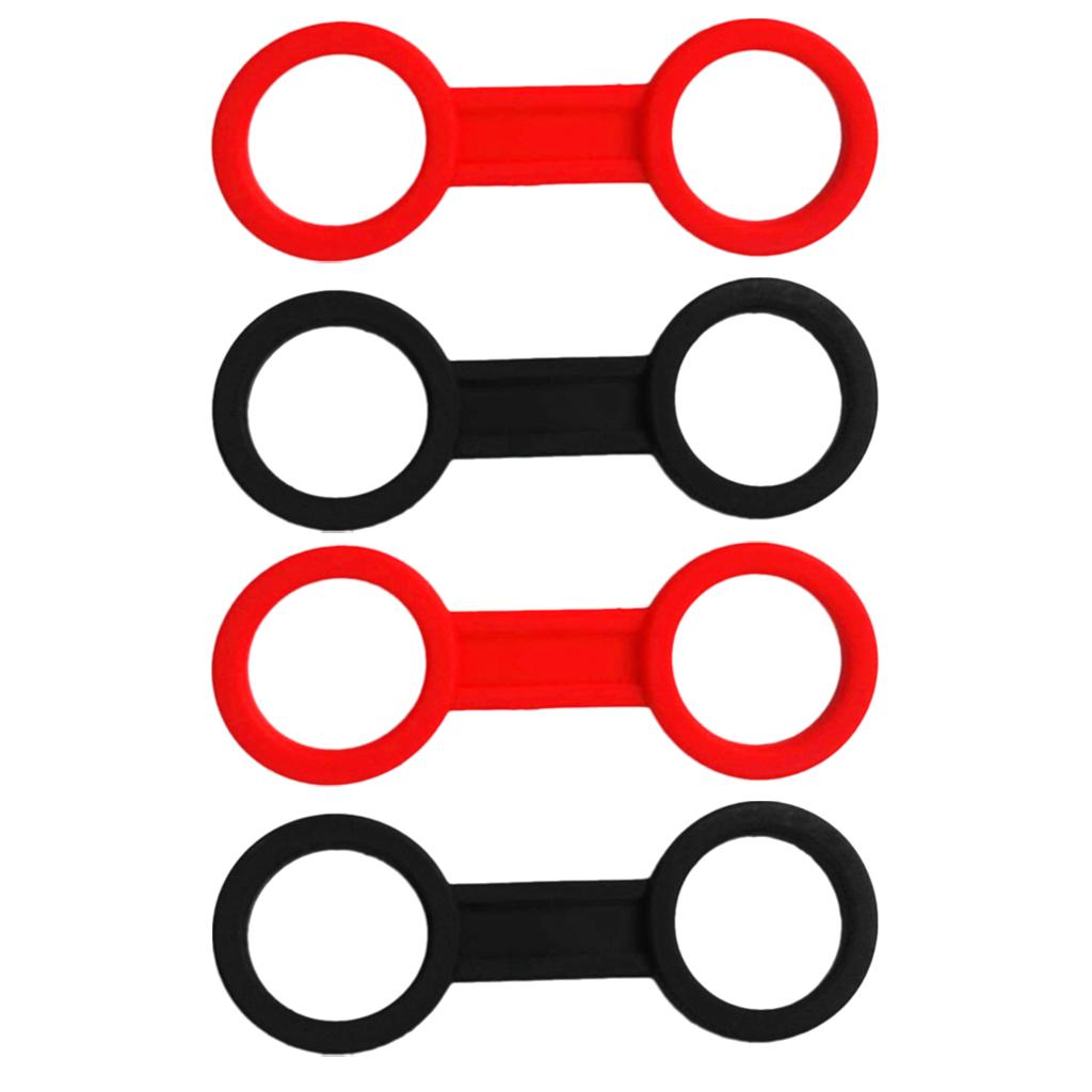 4 Pieces Scuba Diving Mask Silicone Snorkel Keeper Retainer Black and Red