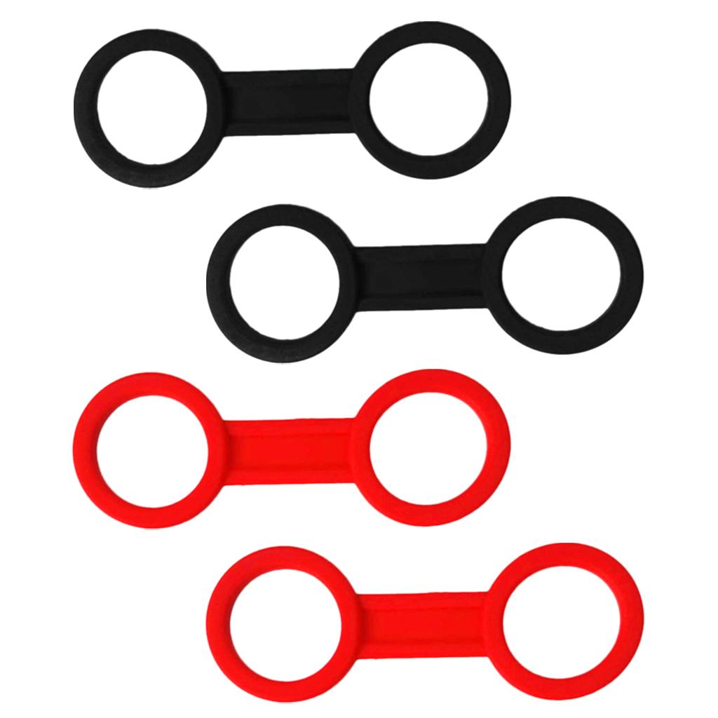 4 Pieces Scuba Diving Mask Silicone Snorkel Keeper Retainer Black and Red