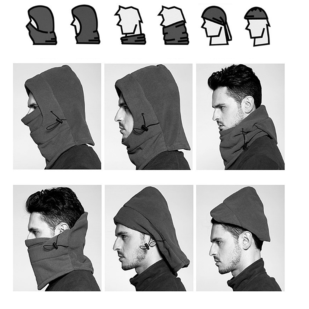 Winter Ski Cycling Hunting Fleece Balaclava Neck Hood Full Face Mask  Camo4