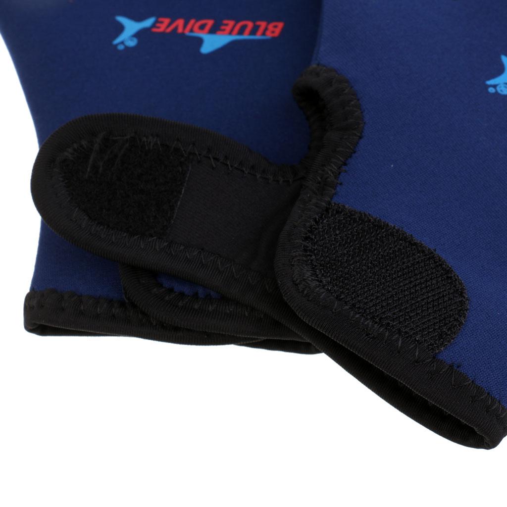 Swimming Diving Training Exercise Hand Paddle Webbed Gloves Neoprene Navy