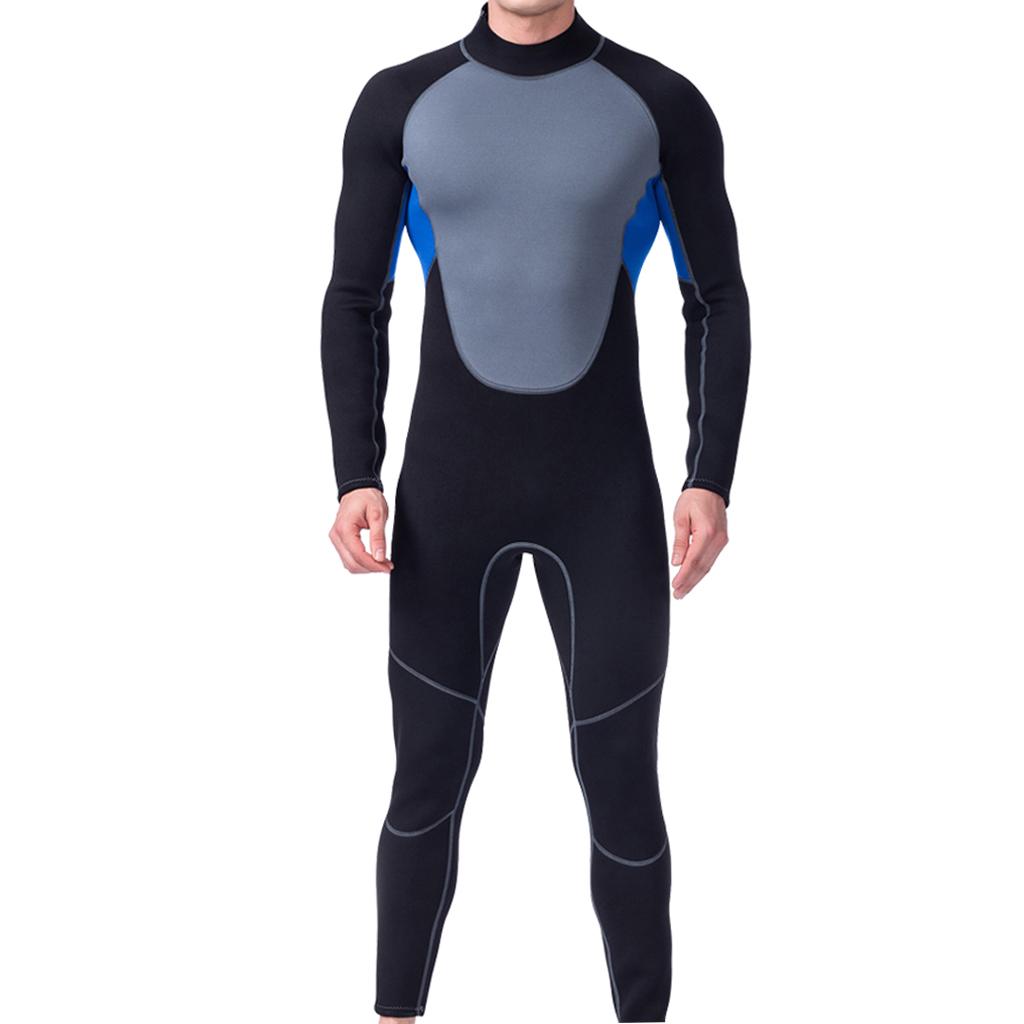 Mens 3mm Neoprene Wetsuit Full Body Super Stretch Diving Suit Surf Skins L