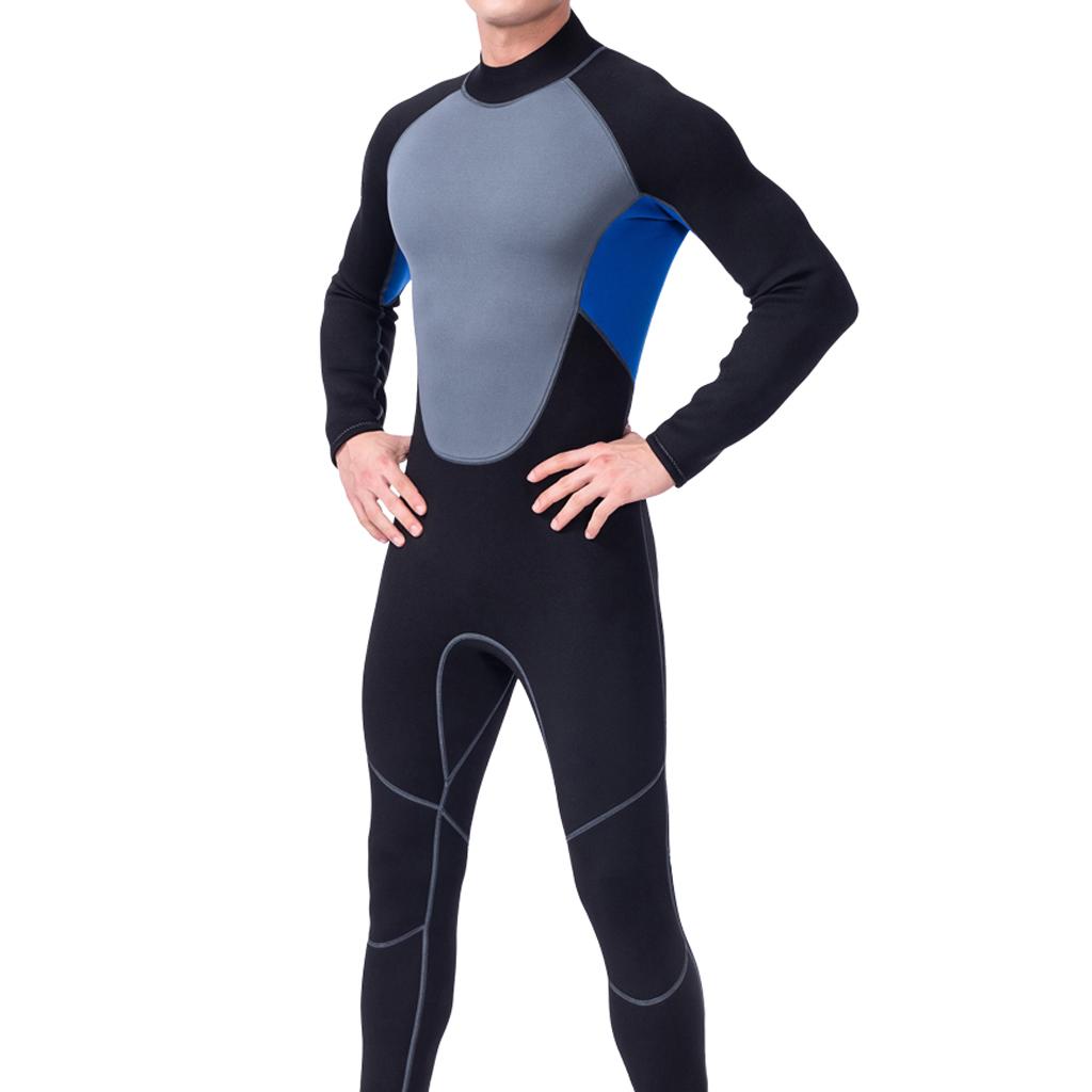 Mens 3mm Neoprene Wetsuit Full Body Super Stretch Diving Suit Surf Skins L