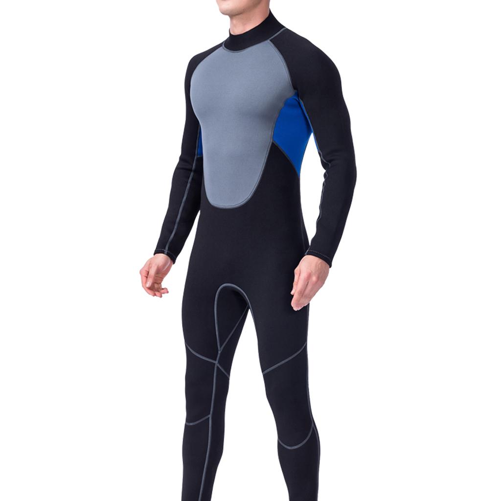 Mens 3mm Neoprene Wetsuit Full Body Super Stretch Diving Suit Surf Skins XL