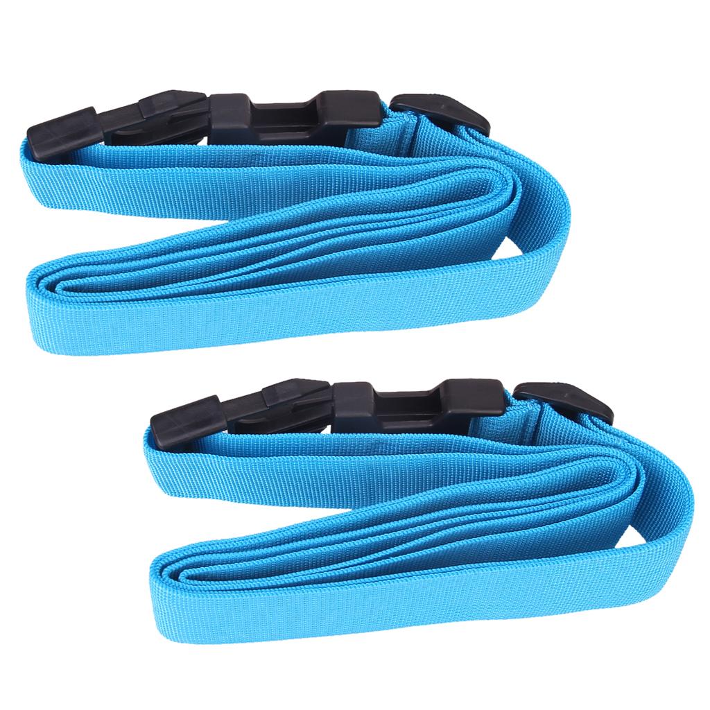 2 Pieces Luggage Straps Suitcase Belts Travel Bag Accessories Sky Blue 